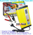 Automatic Battery Charge 12v and 24v 20AH Battery Charger Digital Display, Auto Stop When Battery Full,Fast and Efficient Charging for Multiple Battery Types. 