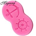 Anchor Rudder Wheel Ship Shape Silicone Mold Fondant Sailor Nautical Forms Cookie Baking Chocolate Mold Cake Decorating Tools. 