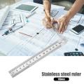 15cm Stainless Steel Metal Straight Ruler Double Sided Measuring Ruler Metal Scale for Office Stationery Drafting Supplies. 