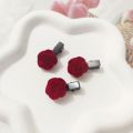 Mini Red Rose Flower Hair Clips for Women Girls Cute Small Hair Pins.