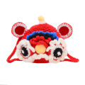 Original Year of the Dragon Lion Awakening Bag Handmade Wool Crochet New Year's Dragon Head Hat Chinese Style National Tide Lion Awakening One Shoulder Crossbody Bag.