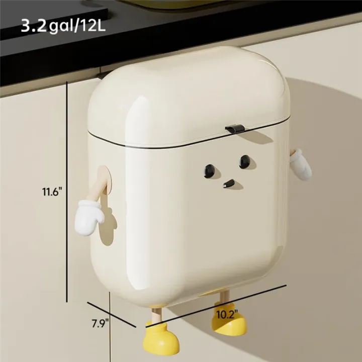 Kitchen%20Compost%20Bin%203.2gal/12L%E2%80%93Wall%20Mounted%20Plastic%20Hanging%20Trash%20Can%20with%20Lid%20for%20Counter%20Top%20&%20-%20Image%202