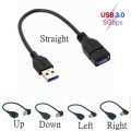 USB Extension Cable USB 3.0 Male To Female Right Angle 90 Degree USB Adapter UP/Down/Left/Right Cabo USB 0.2M. 