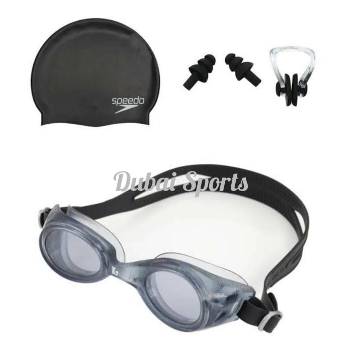 Swimming Glass Nose Clip Ear Plug Set & Swimming Cap - Essential Set For A Comfortable And Enjoyable Swimming Experience