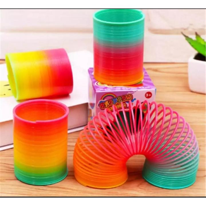Rainbow circle Bangle Folding Plastic Gift Kids Toy 3 pices