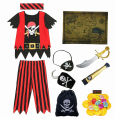 Kids Pirate Costume Captain Jack Pirate Toy Halloween Dress Up Set Kid Adventure Robbery Costume Toy Accessories Gift.