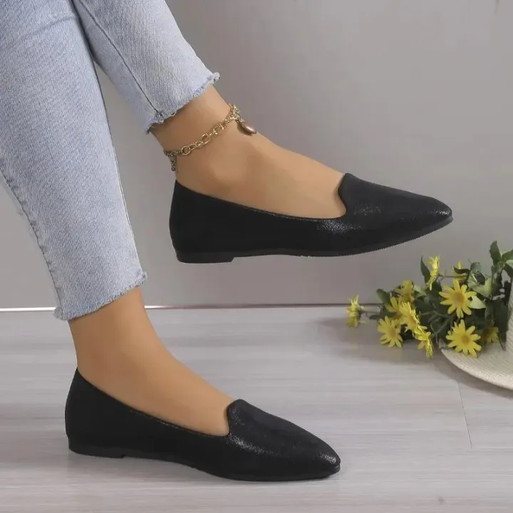 2024%20Fashion%20Slip%20on%20Loafers%20Breathable%20Stretch%20Ballet%20Shallow%20Flats%20Women%20Soft%20Bottom%20Pointed%20Toe%20Boat%20Shoes%20plus%20size%2043%20-%20Image%203