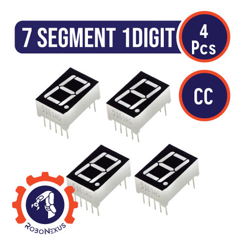 4pcs 1 digit 7 segment display Common cathode 0.56 inch Seven Segment ...