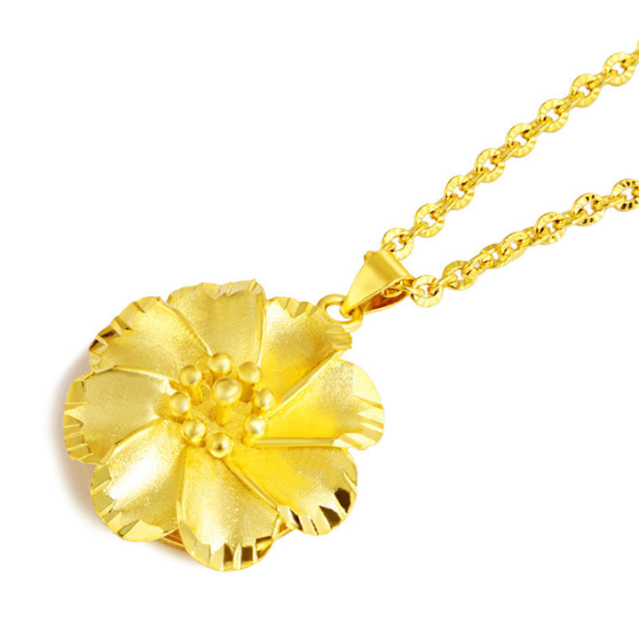 Fashion%20Women%20gold%20plated%20hollow%20out%20flower%20pendant%20chain%20necklace%20jewelry%20gift%20-%20Image%204