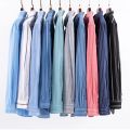 Fashion Men's Long Sleeve Casual 100% Cotton Striped Oxford Shirt with Embroidered Chest Pocket Standard-fit Button-down Shirts.