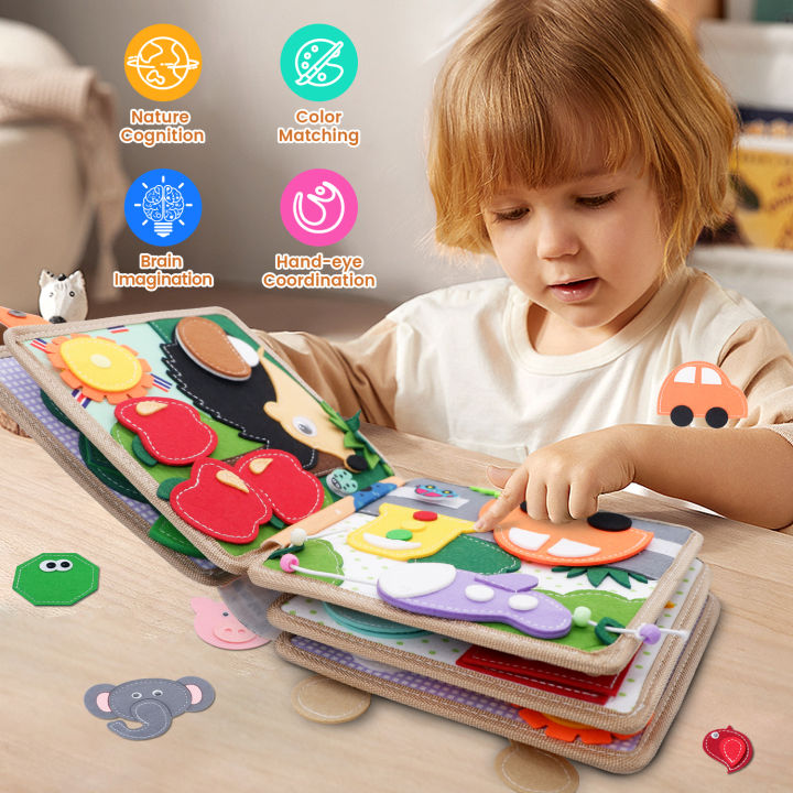 Baby Toy Soft 3D Cloth Book First Book Montessori Infant Early color Cognitive Educational Toys Learning Basic Life Skills Toys SnowWhite