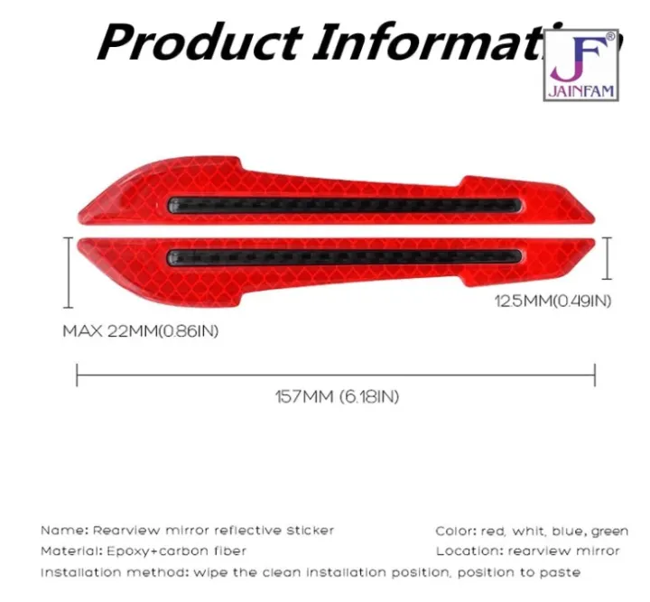 2Pcs/Set%203D%20Car%20Rearview%20Mirror%20Car-styling%20Safety%20Warning%20Reflective%20Car%20Rearview%20Mirror%20Decorative%20Strip%20-%20Image%204