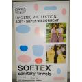 SOFTEX Sanitary Towels (10 TOWELS WITH LOOPS ). 