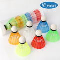 12pcs Plastic Badminton Shuttlecock Lightweight Badminton for Practice Portable Badminton for Training for Kids Entertainment.