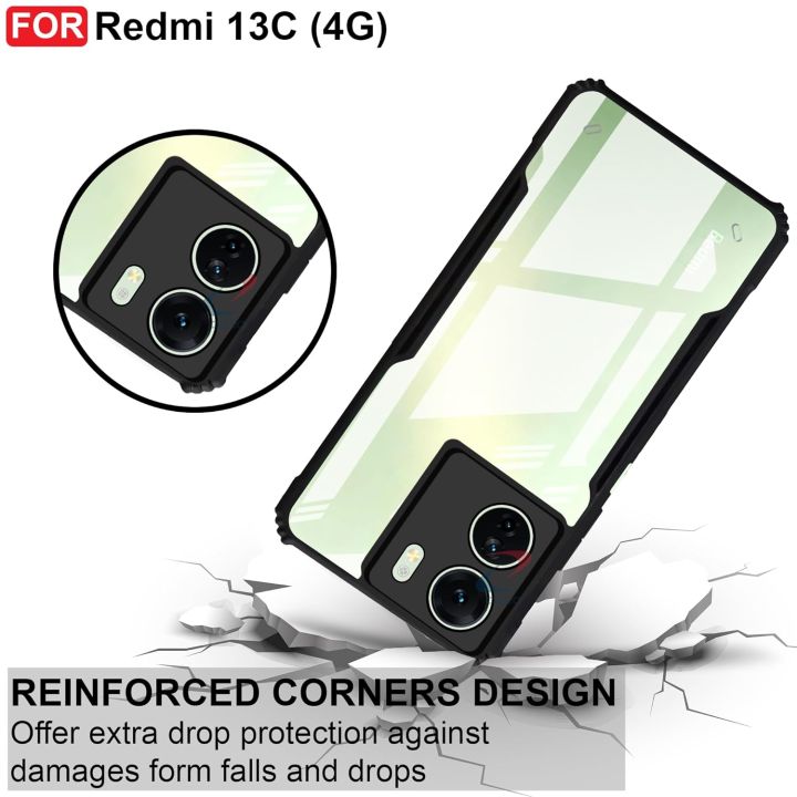 For%20Xiaomi%20Redmi%2013C%20C-Xunnd%20Edge-Reinforced%20Shockproof%20Cushion%20Back%20Clear%20Hybrid%20Transparent%20Hard%20Cover%20Casing%20-%20Image%205