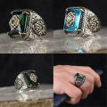 1Pcs Turkish Signet Ring For Men handmade luxury ring for men boy gents. 