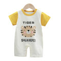 【LuckyBabyFans Store】(New) baby rompers cotton cartoon printing newborn crew neck short-sleepted rompers color. 