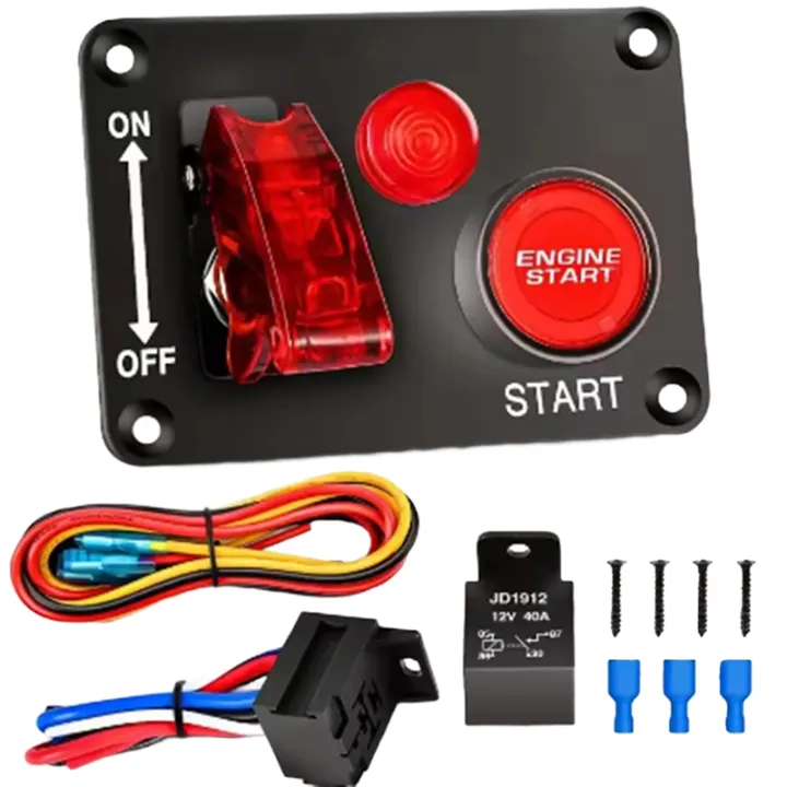 Start Stop Button 12V Racing Car Launcher Ignition Light Toggle Switch ...