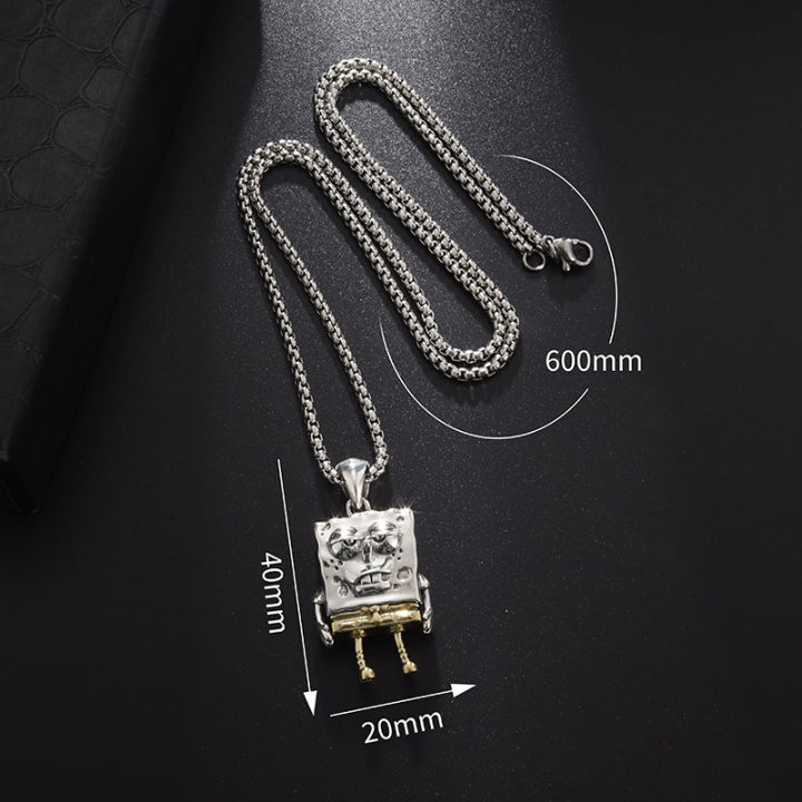 Cross-border%20temu%20new%20hollow%20SpongeBob%20SquarePants%20Skull%20Long%20Necklace%20Female%20Sweet%20Cool%20Wind%20Design%20Pendant%20-%20Image%204