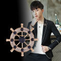 Circle/Rudder Wheel Brooch pin For Men Suit Accessories.