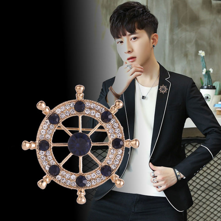 Circle/Rudder%20Wheel%20Brooch%20pin%20For%20Men%20Suit%20Accessories%20-%20Image%203