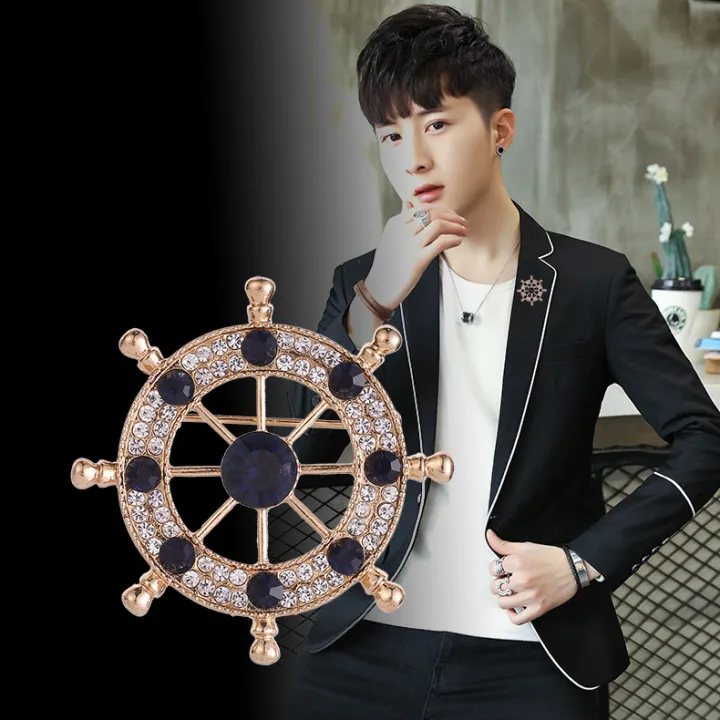 Circle/Rudder%20Wheel%20Brooch%20pin%20For%20Men%20Suit%20Accessories%20-%20Image%203