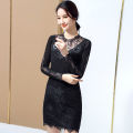 Bottom skirt women's spring and autumn slim dress, mesh small man, foreign style, mid-length lace, with a thin base shirt. 