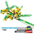 4in1 Ninja Golden Warrior Robot Mech 2 Heads Flying Dragons Set Fighter Figures Building Blocks Toys for Kids Boys Chritmas Gift Superman. 