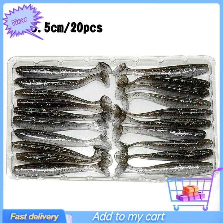 20Pcs 5.5cm Luminous  Soft Silicone Artificial Lure Wobbler Fish Swim Bait