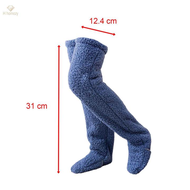 Plush%20Leg%20Warmers%20Foot%20Wrap%20Leg%20Stocking%20Winter%20Home%20over%20Knee%20Fuzzy%20Socks%20Blue%20-%20Image%207
