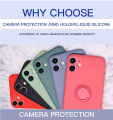 Phone Case For Redmi Note 10/10s/10 Pro/10 Pro Max Xiaomi Mi 11 Lite 5G NE Shockproof Casing Liquid Silicone Ring Bracket Soft TPU Back Cover and Lanyard.