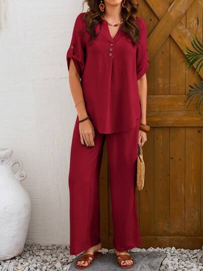 Comfortably%20Fit%20&%20Stylish:%20Women%E2%80%99s%20Short%20Sleeve%20Top%20and%20Long%20Pants%20for%20Daily%20Wear%20-%20Image%203