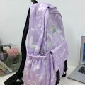 Large capacity Japanese butterfly backpack lightweight nylon cloth upper flap backpack printed high quality junior high school student school bag. 