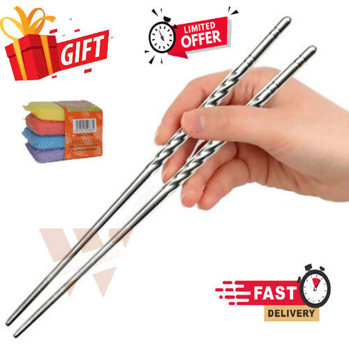 Stainless Steel Chopstick 2 Pcs (japanese/ chinese/ Korean)