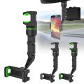 Multifunctional Rearview Mirror Phone Holder, 360° Rear View Mirror Phone Holder with Car Sticky Storage Hooks, 360 Degrees Rotating Car Phone Holder and G P S Holder Universal Car Phone Stand For Car MotorBike.