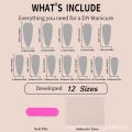24pcs Glossy Black Nails Set Press On Nail Tips Solid Color Long Stiletto Removable Artificial Nails Decoration Nail Art. 