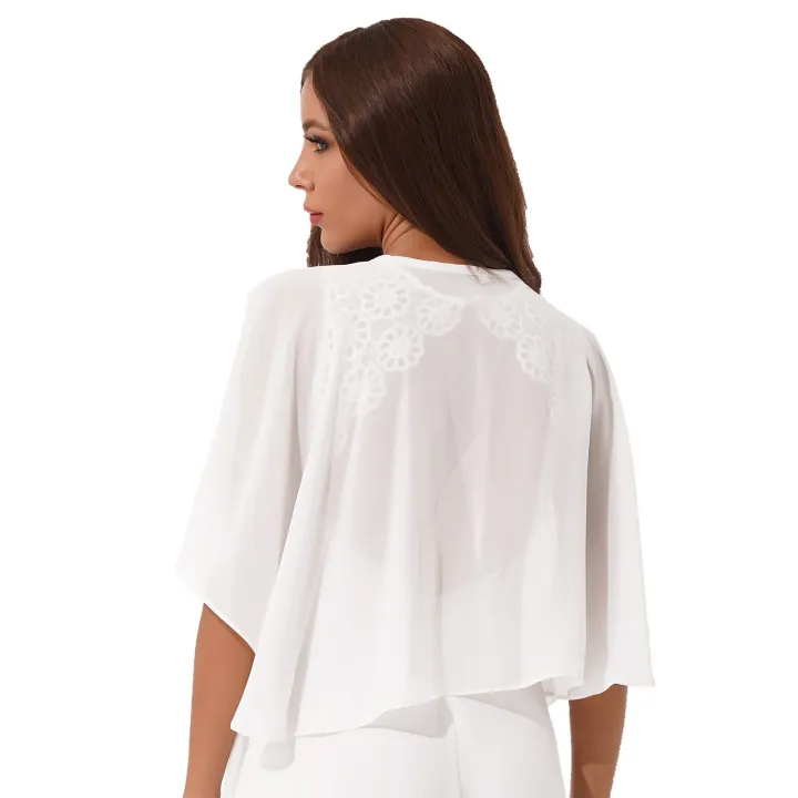 Women%20Elegant%20Shawl%20Cardigan%20Chiffon%20Bolero%20Wedding%20Wrap%20Woman's%20Shrugs%20Evening%20Cape%20Wraps%20Party%20Dress%20Cover%20Ups%20Bridal%20Shawls%20-%20Image%204