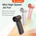 Original JisuLife Handheld Fan Life9 Silent Turbo Fan 5000mAh Battery 18H Max Cooling Time with 5 Speeds.