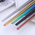 2pcs Chopsticks Non-Slip Chinese Stainless Steel Reusable Metal Chopstick for Sushi Hashi Food Sticks Tableware Kitchen Tool. 