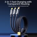 Joyroom 3in1 USB cable - USB Type C / Lightning / micro USB 3.5 A 1.2m black (S-1T3015A5). 