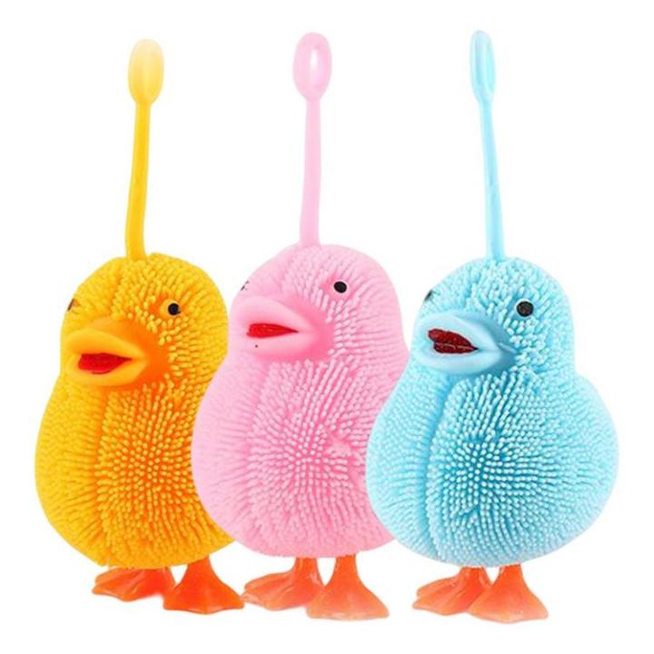Squeeze Toys for Kids LED Puffer Ball Light up Duck Flashing Rubber Duck Animal Stress Relief Duck Toy Birthday Gift for Kid Adult pretty good