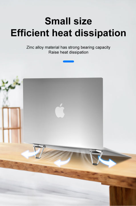 Telebrands%20As%20seen%20on%20TV%20Metal%20Foldable%20Laptop%20Stand%20Non-slip%20Base%20Bracket%20Support%20For%20Macbook%20Pro%20Air%20Lenovo%20Thinkpad%20PC%20Laptops%20Mini%20Cooling%20Stand%20Feet%20-%20Image%205