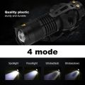4 Mode Telescopic Portable Mini LED Helmet Flashlight With Charger Kit Set Outdoor Flashlight Helmet Mount Set Helmet Accessory. 