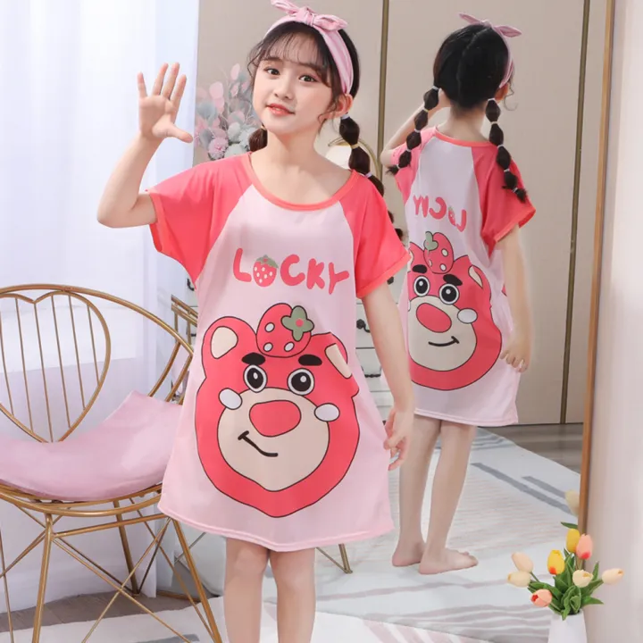 DSstyles%20Girls%20Nightgown%20Cartoon%20Cute%20Nightdress%20Summer%20Short%20Sleeves%20Sleepwear%20For%203-10%20Years%20Kids%20-%20Image%206