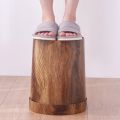 Retro Creative Wood Grain Trash Can Household Living Room Kitchen Trash Can - dustbin.