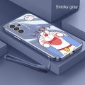 Samsung Galaxy A25 A15 5G A35 A55 5G Glossy Lucky Doraemon Casing Square Edges Plating Back TPU Soft Case Cover. 