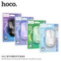 HOCO GM25 Dual-Mode Wireless Bluetooth 2.4G Silent Mouse Black White Light Green Purple Color.