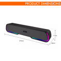 Soundbar With RGB Lighting KISONLI LED913 Gaming Design Bluetooth Sound Bar Speaker With AUX USB Speaker For PC Laptop Computer Gaming PC Sound Box. 