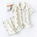 100% Cotton Women's Sleepwear Soft Pajama Sets on Down Long Sleeve Pj Floral Pajama Set Autumn Female Pyjamas.