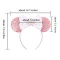 Disney Princess Crown Mouse Ears Headband Sequins Bow Hairband For Girls Children Festival Party DIY Hair Accessories Gift.